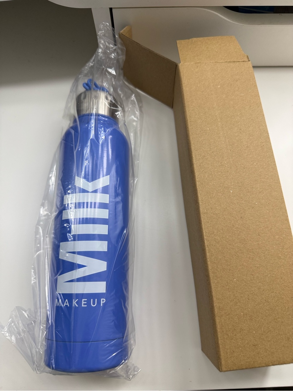 New Milk Makeup Blue Stainless Steel Water Bottle